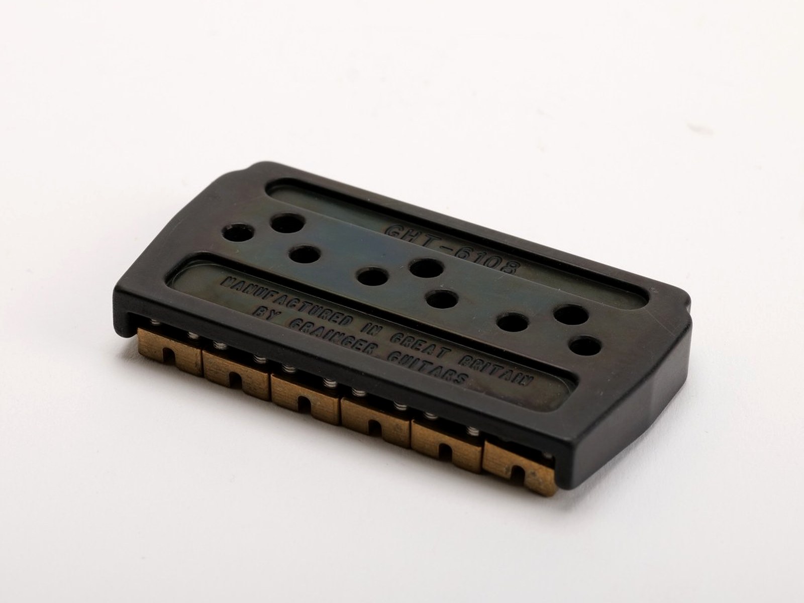 Grainger GHT-610B Hardtail Bridge Black Nickel, Brass Saddles – 3