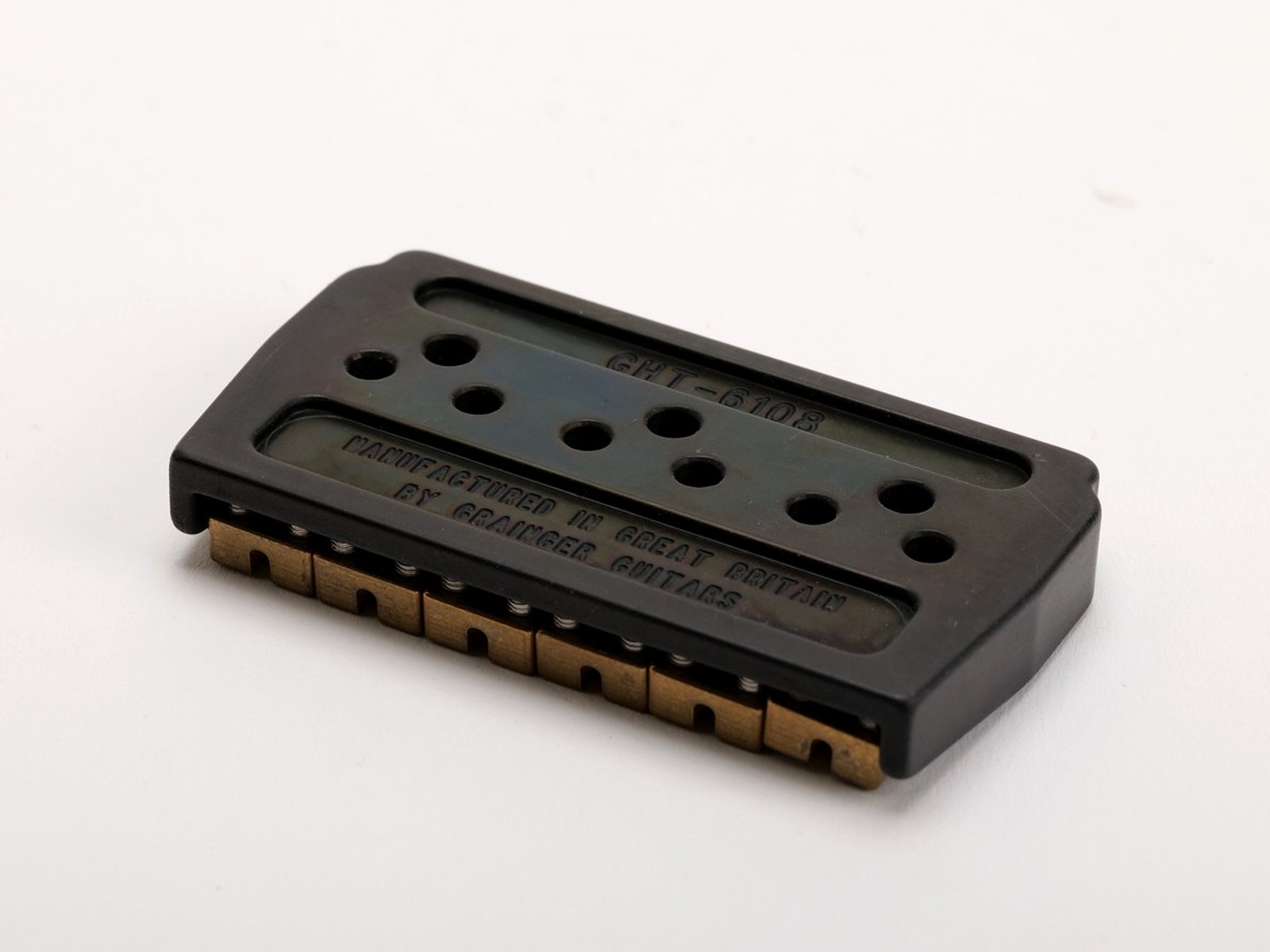 Grainger GHT-610B Hardtail Bridge Black Nickel, Brass Saddles – 3