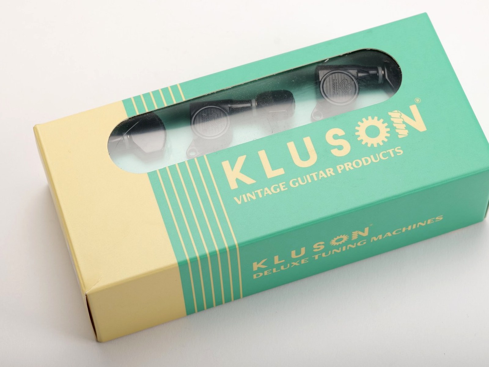 Kluson MS6LB Tuners 6-in-Line Black, NOS – 3