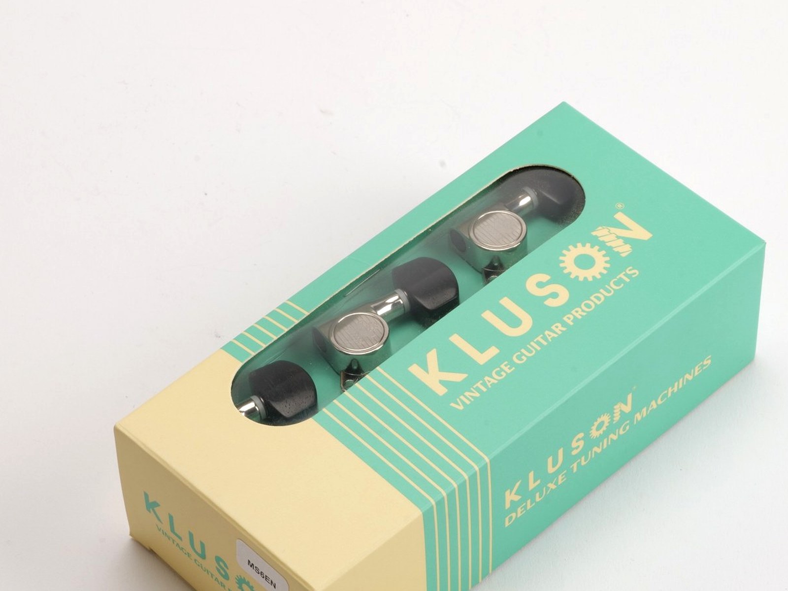Kluson MS6EN Tuners 6-Left Nickel, Ebony Buttons – 3